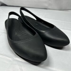 CROCS Women's Black Slingback Flats